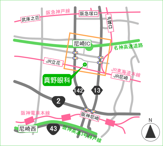 尼崎　広域地図